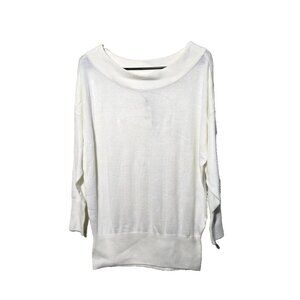 Express Womens Sweater S Boat Neck White Casual Capsule Wardrobe Comfort Basics